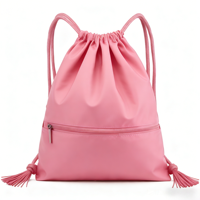 Sac à dos de sport à cordon de serrage personnalisé avec logo, imperméable, portable, durable, grande taille, avec poche avant zippée