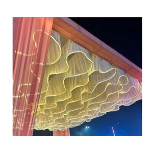 Vente Flash Décoration de <span class=keywords><strong>Plafond</strong></span> pour <span class=keywords><strong>Mariage</strong></span> et Hôtel Voilages, Drappés, Bandes LED et Rideaux en Tissu avec Rubans <span class=keywords><strong>Lumineux</strong></span> LED - Product Image 3