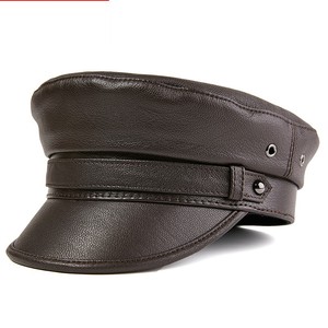 Chapeau de <span class=keywords><strong>marin</strong></span> en cuir véritable pour femme, prêt à être expédié en gros, chapeau de newsboy, chapeau de cabbie, chapeau de boulanger, chapeau de pêcheur, chapeau de capitaine - Product Image 4
