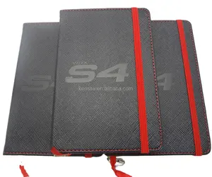 A6 moleskins type square paper notebook black saffiano PU leather notebook