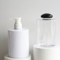 Botella de Plástico PET Redonda y Ancha de 250ml 500ml para Loción y Gel de Ducha, Envase Cosmético