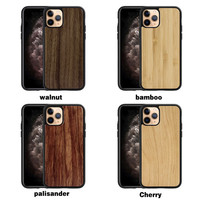 Coque arrière en bois véritable pour iphone 14 13 Mini 12 SE 2022 XR X S Max 8 7 Plus en bois de bambou véritable dur pour iPhone 11 Pro Max