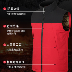 Chaleco Deportivo para Exteriores, de Poliéster Grueso, Color Sólido, Diseño de Dobladillo Recto, para Entrenamiento y Trabajo - Product Image 2