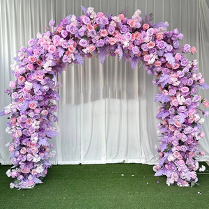 Sıcak satış beyaz gül kemer düğün dekorasyon şık kare Metal çiçek kemer için şık düğün arka plan - Product Image 3