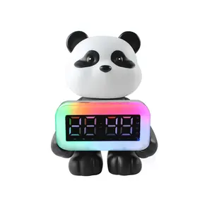 CH-M53热卖可爱产品动物熊猫设计带RGB发光二极管闹钟礼品扬声器便携式支持调频/TF/BT/USB