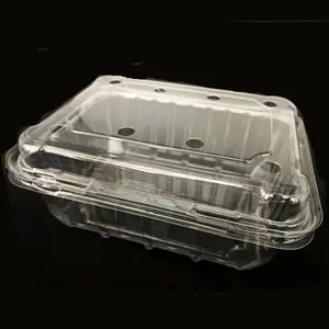 カスタマイズされたPET真空食品使い捨てプラスチック透明クラムシェル包装ボックスクリアフルーツサラダ包装トレイベント500g