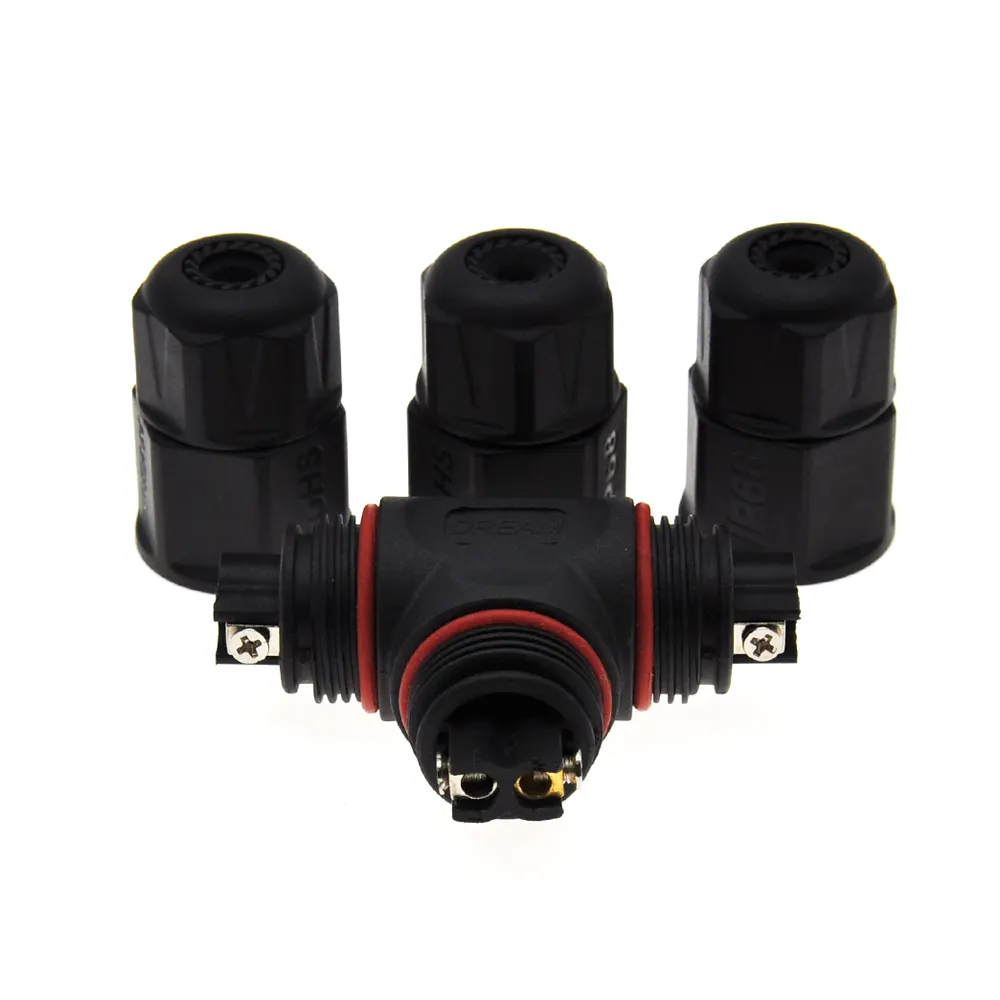 M20 Cable Glands 2 3 4Pin T Connector 2Pin 3Pin 4Pin IP68 Screw Connector Waterproof Connector Plug and Socket