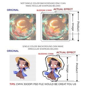 Breloques rondes en acrylique personnalisées avec paillettes, imprimées sur mesure, motif dessin animé mignon, pour la fabrication en gros, porte-clés en acrylique, breloque en plastique - Product Image 5