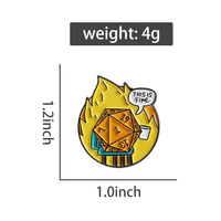 Divertido This Is Fine esmalte Pins juego de aventura D20 dados broche solapa insignia ropa joyería regalo para amigos