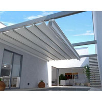 Gazebo rétractable avec toit en tissu PVC, auvent de jardin extérieur autoportant