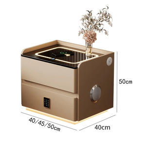 Gabinete de Almacenamiento Compacto y Ligero de Madera para Dormitorio Moderno, con Altavoz Bluetooth y Carga Inalámbrica Inteligente, 2 Cajones, Diseño Simple y Elegante - Product Image 6