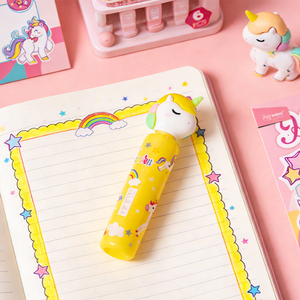 Ikeyword - Resaltador Cilíndrico en Forma <span class=keywords><strong>de</strong></span> Cabeza <span class=keywords><strong>de</strong></span> <span class=keywords><strong>Unicornio</strong></span> <span class=keywords><strong>de</strong></span> 6 Colores, Resaltador con Punta <span class=keywords><strong>de</strong></span> Pincel Oblicua - Product Image 6