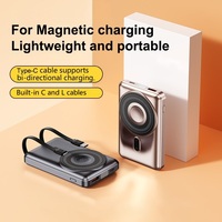 Support de chargeur sans fil magnétique à charge rapide TDX TW17 haute capacité 10000 mAh, batterie Li-polymère, chargeur portable 15W, câble C