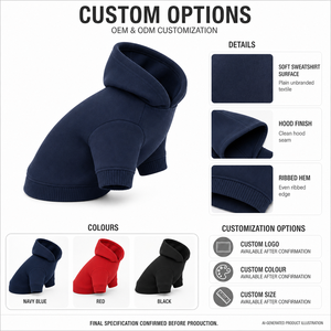 Plain Pullover Pet Hoodie dog outfitspet <b>clothes</b> oem pet <b>clothes</b> Warm Brushed Fabric Long Sleeve Dog Sweatshirt Puppy - Product Image 2