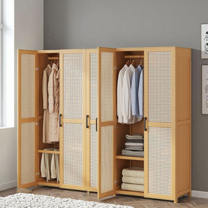 Armadio Moderno di Lusso in Bambù Fatto a Mano con Ante a Battente in Bambù, Guardaroba Sostenibile per Camera da Letto e Soggiorno - Product Image 2