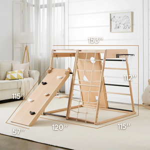 Versatile Modern <b>Wooden</b> Climbing Gym Frame for Toddlers' <b>Play</b>-<b>Kitchen</b> Outdoor Living Room Hotel & Dining Use - Product Image 4