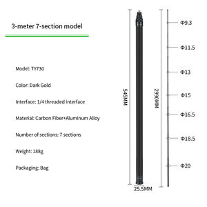 新品カーボンファイバーシングルスタンドハンドヘルドDSLRカメラ自撮り棒屋外ポータブルスタンドモバイルライブストリーミングシングルスタンド - Product Image 2