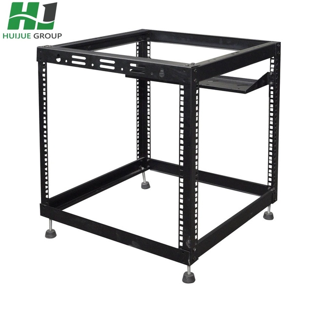 HJ Data Center 19" 42U Wall Mounted Network Cabinet Standard Server Rack Tempered Glass Door SPCC Steel Black/Orange