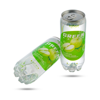 Boissons gazeuses en conserve transparente en PET de 350 ml en gros, soda aromatisé aux fruits populaire avec eau carbonatée, emballé en boîte