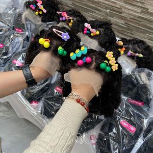 <span class=keywords><strong>Peluca</strong></span> rizada transparente 4x4 con cierre de encaje pre-arrancado para niña, pelucas frontales de cabello humano para señorita, venta al por mayor - Product Image 1