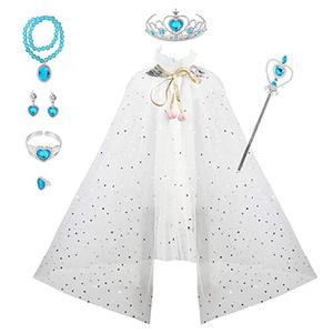 Litière fille princesse cape cadeau d'anniversaire habiller princesse Cape ensemble Sequin <span class=keywords><strong>Elsa</strong></span> cape <span class=keywords><strong>reine</strong></span> <span class=keywords><strong>des</strong></span> neiges Halloween Costume de noël - Product Image 4