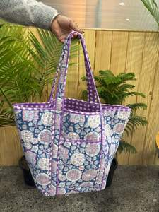 Bolso Tote 100% Algodón Acolchado con Estampado Artesanal Indio para Mujer, Bolso Tote de Gran Capacidad con Combinación de Colores Más Vendido - Product Image 2