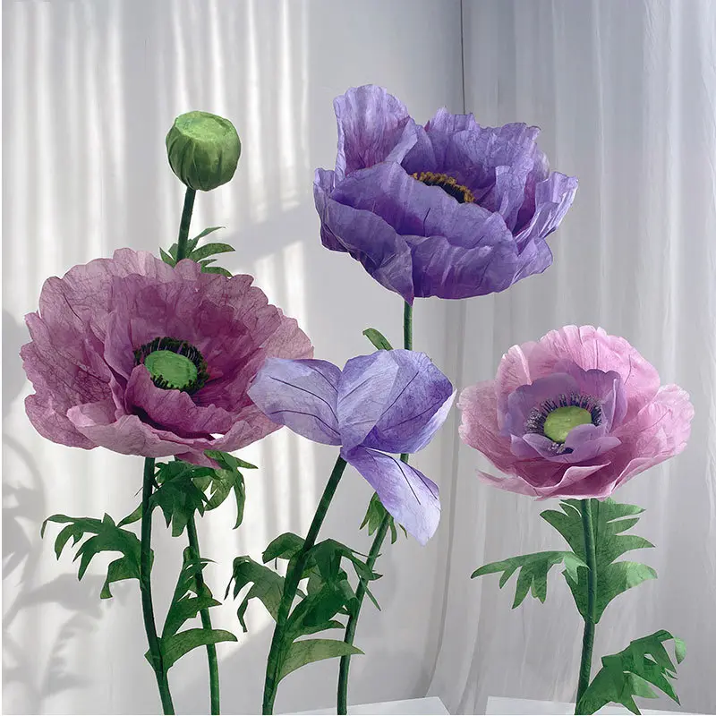 Fleurs artificielles en papier grand format pour vendeurs de mariage Fleurs et plantes géantes pour décoration mariage, événement et fête