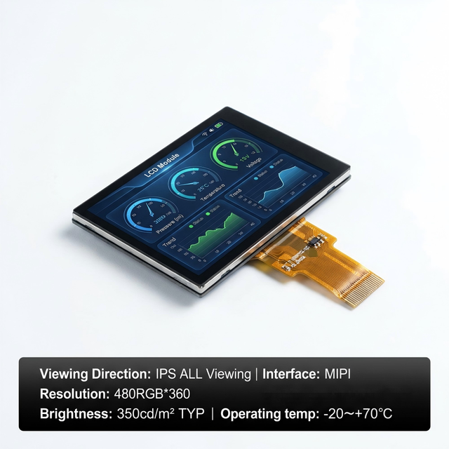 2.0 Inch 480*360 TFT LCD Module MIPI ST7701S AG Anti-glare Wide Temp Industrial Display Embedded Handheld Terminal HMI Control
