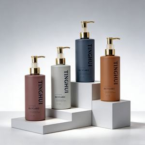 Custom Body Lotion <b>Pump</b> Plastic <b>Bottle</b> 200ml 250ml 300ml 350ml 500ml Round Amber Luxury Plastic PET Boston <b>Shampoo</b> <b>Bottle</b> - Product Image 3