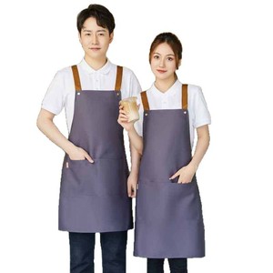 Delantal impermeable con correa en H, talla única, antiincrustante, para pastelerías, supermercados, tiendas de té con leche y cafeterías, con impresión de logotipo personalizable - Product Image 3