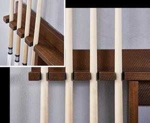 Supporto per stecca da biliardo in legno massello di alta qualità montato a parete, <span class=keywords><strong>asta</strong></span> di supporto per accessori da tavolo da biliardo - Product Image 6