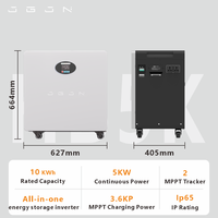 Système de stockage d'énergie domestique tout-en-un JB-5000 5kW 10kWh LiFePO4 avec onduleur intégré double MPPT 8000 cycles IP65 portable