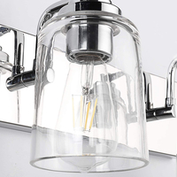 Applique murale minimaliste 3 lumières dorée à prix abordable pour salle de bain et cuisine, avec abat-jour en verre cylindrique métallique