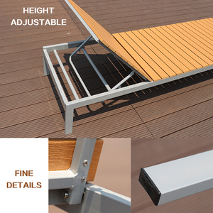 Commercio all'ingrosso mobili esterni regolabile <span class=keywords><strong>sdraio</strong></span> spiaggia Patio telaio in alluminio lettino da giardino in legno - Product Image 6