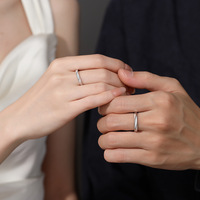 Personalisierter Gravierter S925 Sterling Silber Paarring für Valentinstag Liebesgeständnis Geschenk