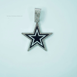 Collar con Colgante de Estrella de Cinco Puntas con Goteo de Aceite Azul y Perla, Insignia del Equipo de Rugby de los Dallas Cowboys, Éxito de Ventas Europeo y Americano - Product Image 2