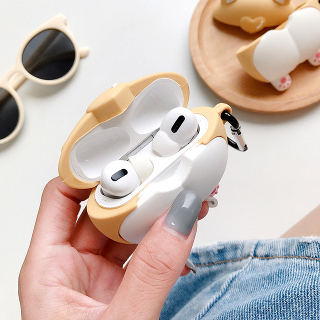 Hot Sale 3D Cute Cartoon Custom Designer Women's Durable Silicone AirPod 1/2 Pro Protective Case with Silk Screen Printing