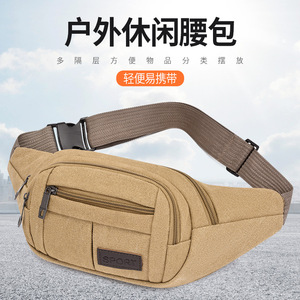 Men's Waist Bag Canvas Multi Pocket Urban Minimalist Design Everyday Outfits - Product Image 1