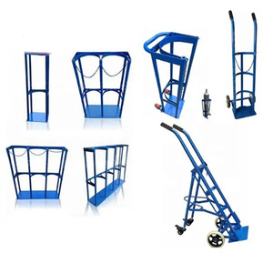 Carro para cilindros de oxígeno de 40L, carrito para cilindros de nitrógeno, transporte seguro de cilindros dobles de acero industrial para líquidos. - Product Image 1