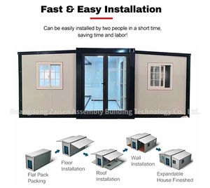 Maison conteneur de 20 pieds personnalisée petite maison extensible avec 2 chambres à coucher 1 salle de bain 1 <span class=keywords><strong>cuisine</strong></span> - Product Image 4