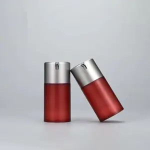 China Supplier Silver Luxury Plastic Cosmetic Bottle 50ml Empty Airless Plastic Serum Pump Dispenser