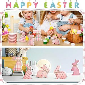 Ornement de Pâques en bois en forme de lapin, décoration artisanale pour intérieur et extérieur, idéal pour les fêtes - Product Image 4