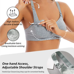 <span class=keywords><strong>Reggiseno</strong></span> da <span class=keywords><strong>Allattamento</strong></span> Senza Cuciture Taglie Forti OEM, Bralette per <span class=keywords><strong>Allattamento</strong></span> Antistatica in Tessuto Traspirante, Design per Facile <span class=keywords><strong>Allattamento</strong></span> - Product Image 2