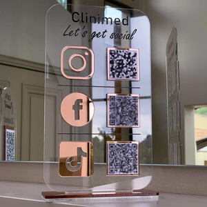 Señalización Personalizada para Redes Sociales de Negocios con Código QR, Soporte de Acrílico para Iconos de Redes Sociales - Product Image 6