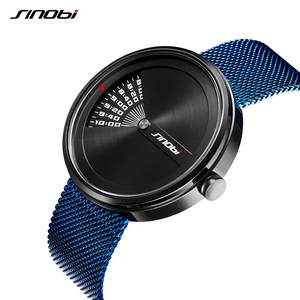 Orologio da Uomo SINOBI con Quadrante a Ruota Creativo Pronto per la Spedizione, Cinturino in Rete di Acciaio Inossidabile, Orologio al Quarzo - Product Image 3