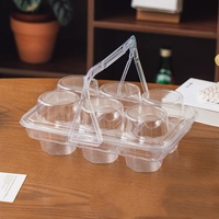 Boîte d'emballage pour 6 cupcakes ou muffins, en plastique PET transparent, pour desserts, pâtisseries, supermarchés