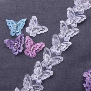 Pita Organza Bunga Kupu-kupu yang Dapat Dicuci, Renda Rajut untuk Pernikahan, Bordir DIY, Patchwork Buatan Tangan, Perlengkapan Jahit, Kerajinan - Product Image 3