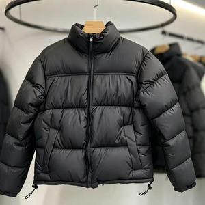 Blouson d'hiver court décontracté noir matelassé coupe-vent à col montant et fermeture éclair pour homme OEM 2027 - Product Image 6