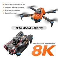 Drone RC A18 MAX pliable avec évitement d'obstacles, écran intelligent, télécommande, moteur brushless, 8K, pour débutants