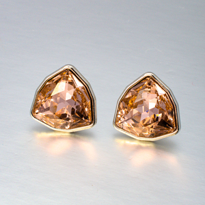 Grandes boucles d'oreilles créoles florales en strass, boucles d'oreilles à clous en cristal de guérison avec boule en strass - Product Image 4